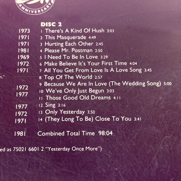 25th Anniversary - Audio CD By Carpenters - VERY GOOD - Picture 4 of 10